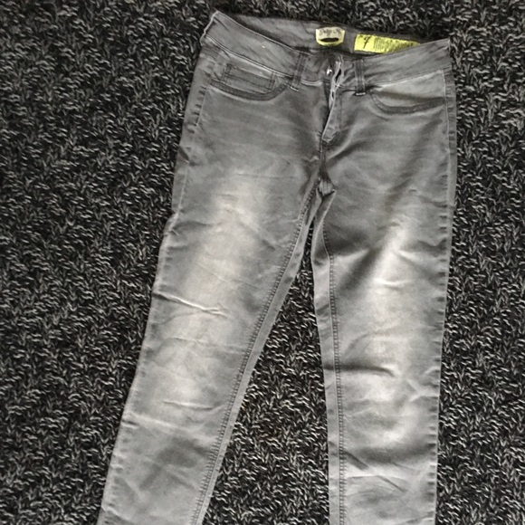 gray faded jeans
